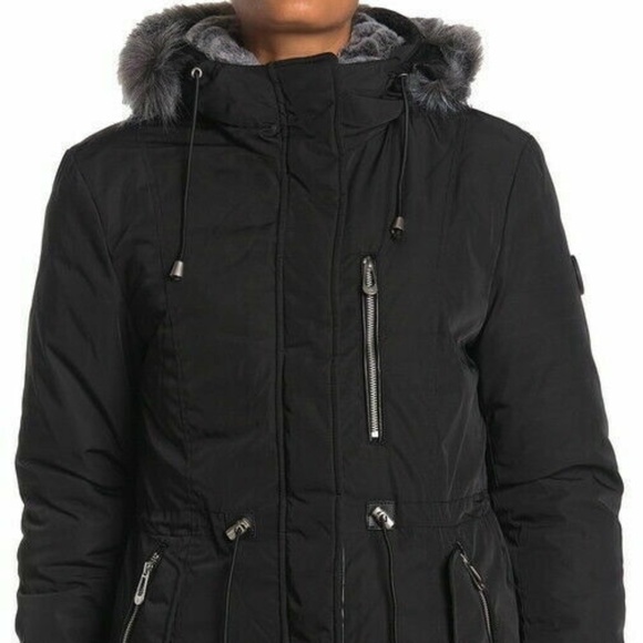 Noize Women's Scarlet Faux Fur Hood Heavyweight Parka Coat - Picture 2 of 4